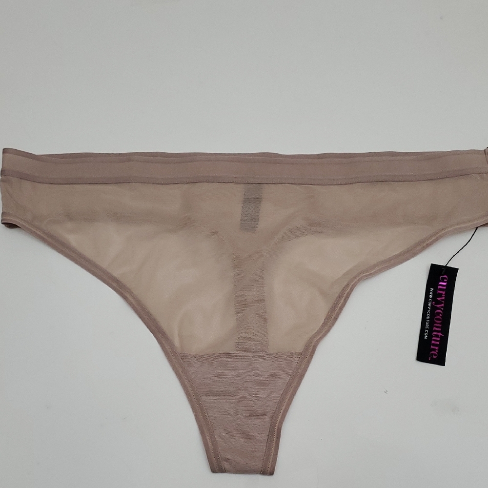 Curvy Couture Sheer Tan Panties